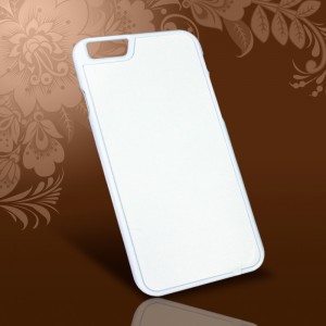 Чехол IPhone 6/6S пластик белый с металлической вставкой